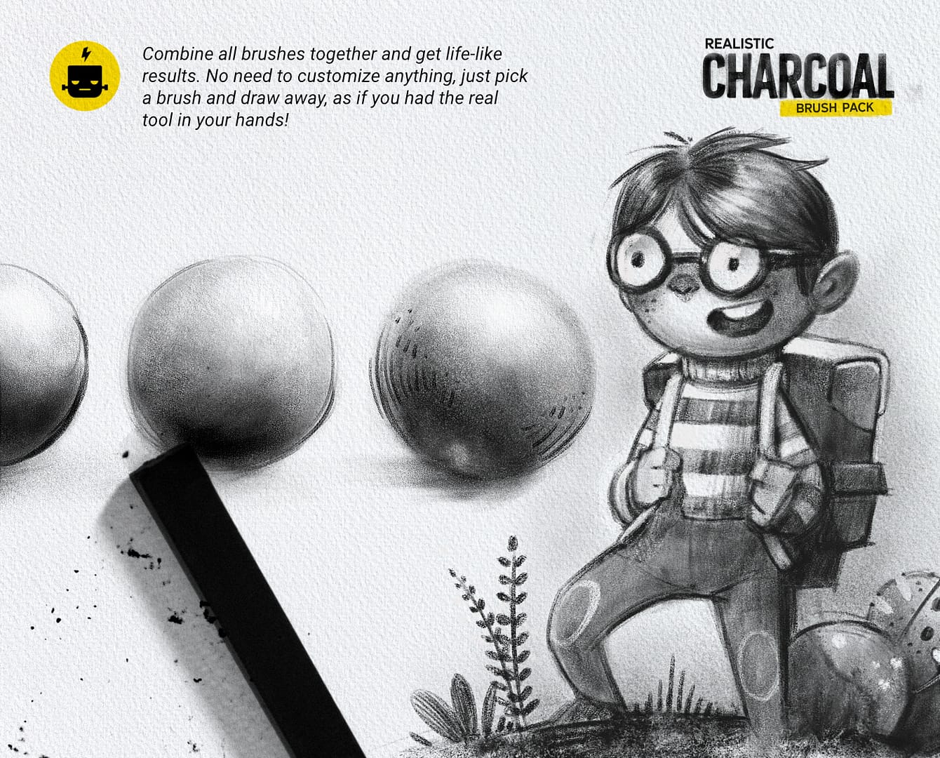Realistic Charcoal 2 For Procreate Frankentoon Studio